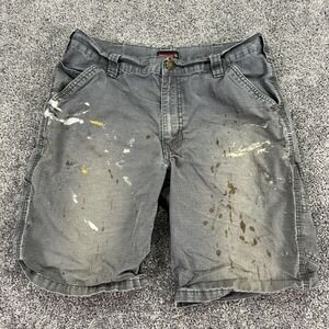 Wolverine Shorts Mens 32 Gray Carpenter Workwear Utility Paint Stained Outdoor